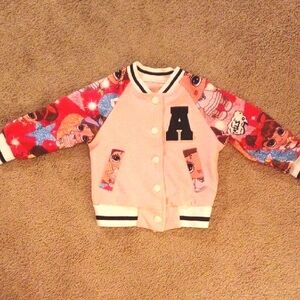 Colorful Kids' Jacket with Letter Patch